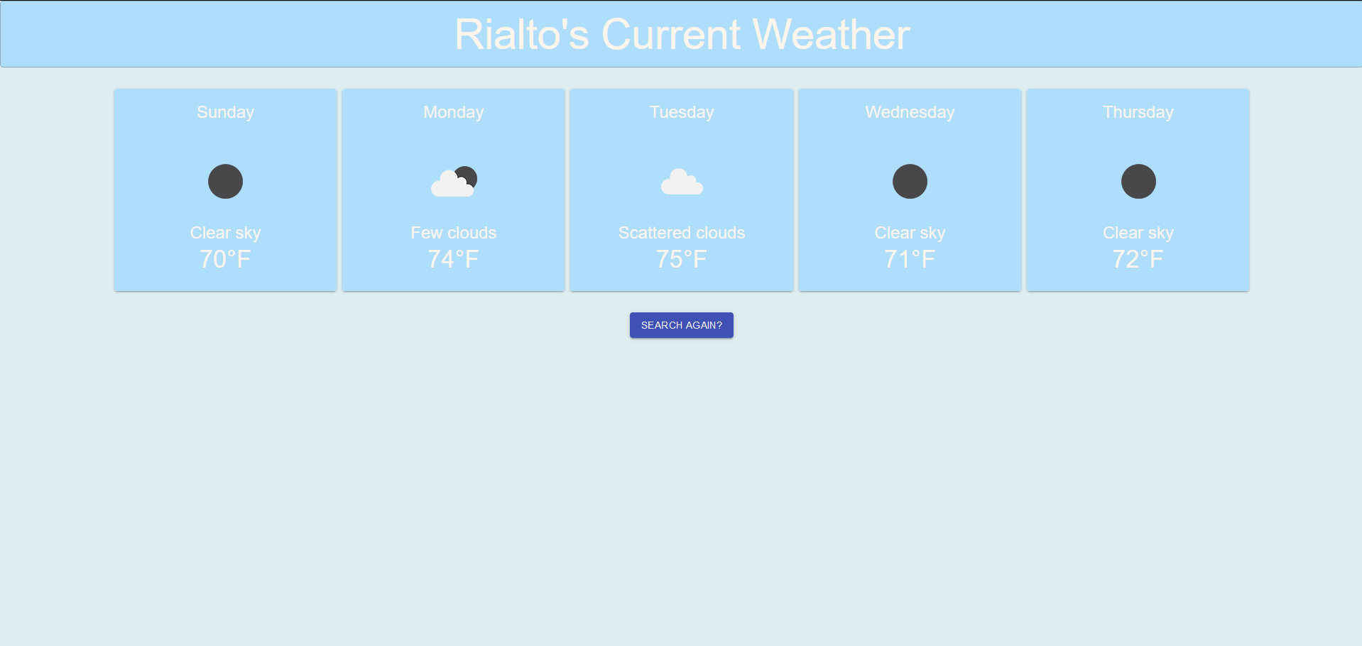 preview of weather app